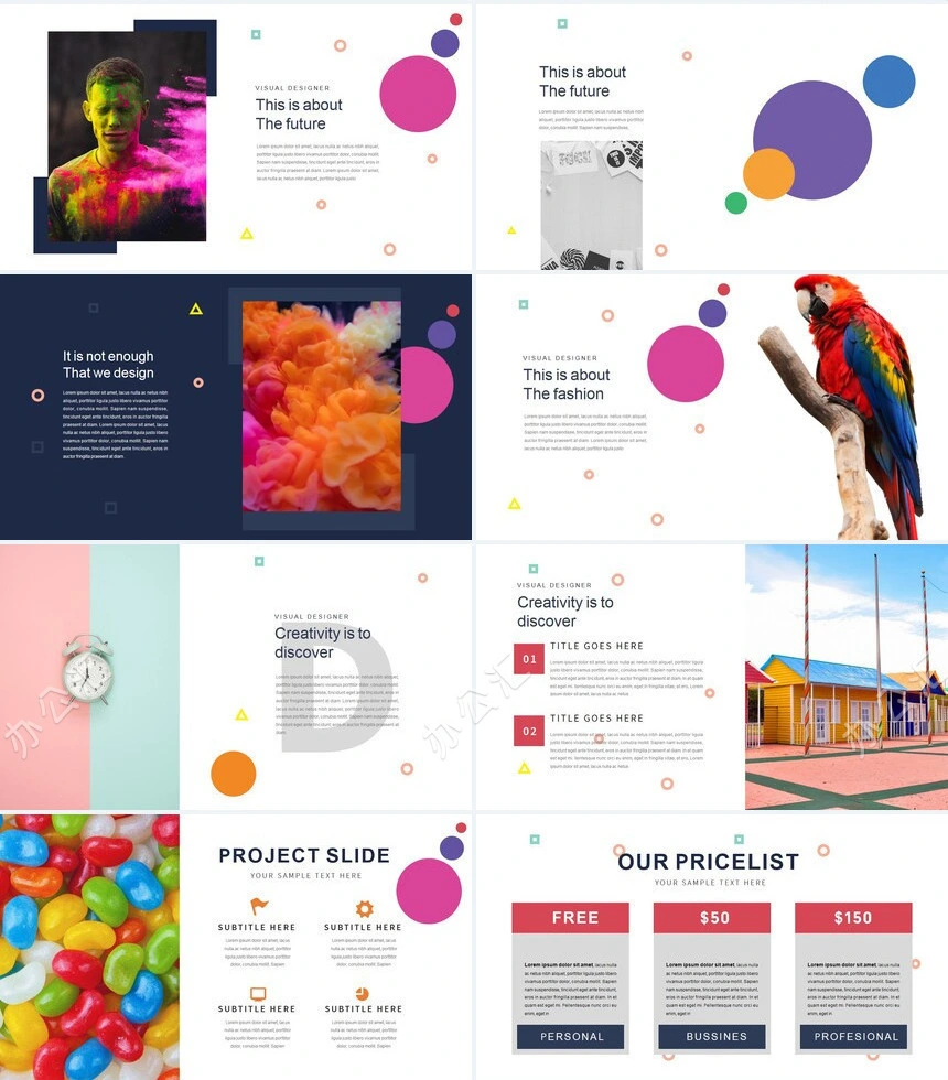 炫彩艺术风通用PPT模板