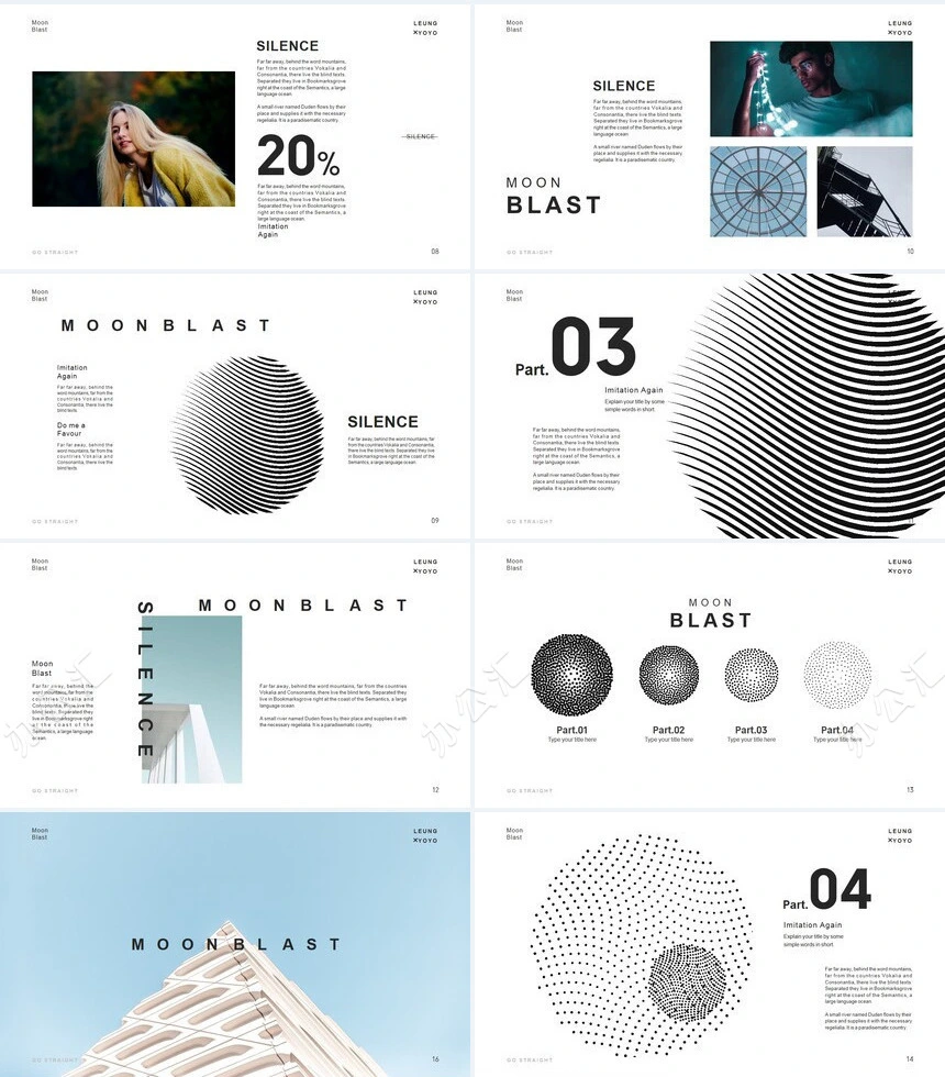 简约时尚风高端服装品牌宣传杂志PPT模板