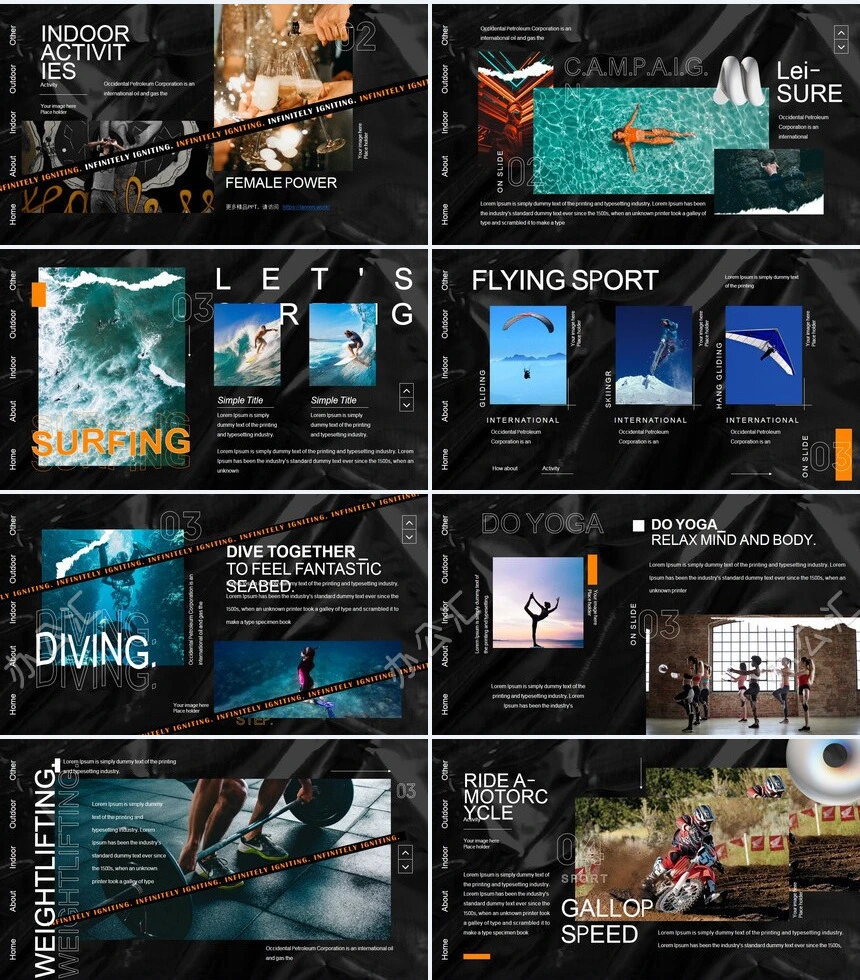 艺术杂志风影视个人写真PPT模板