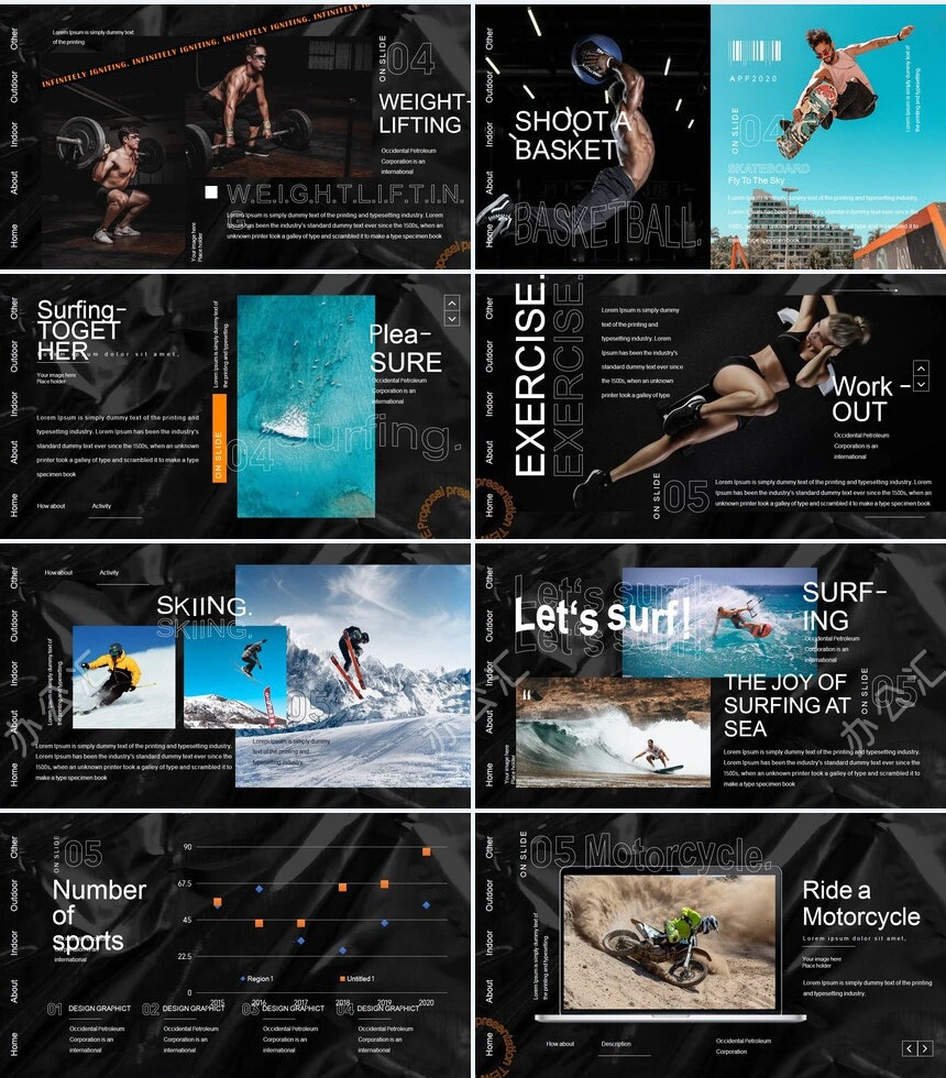 艺术杂志风影视个人写真PPT模板