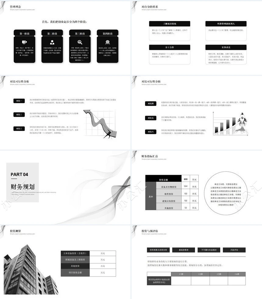 极简年终工作总结PPT模板