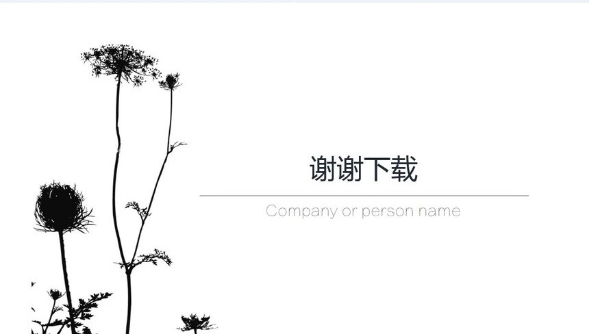 黑白简约花朵工作总结汇报