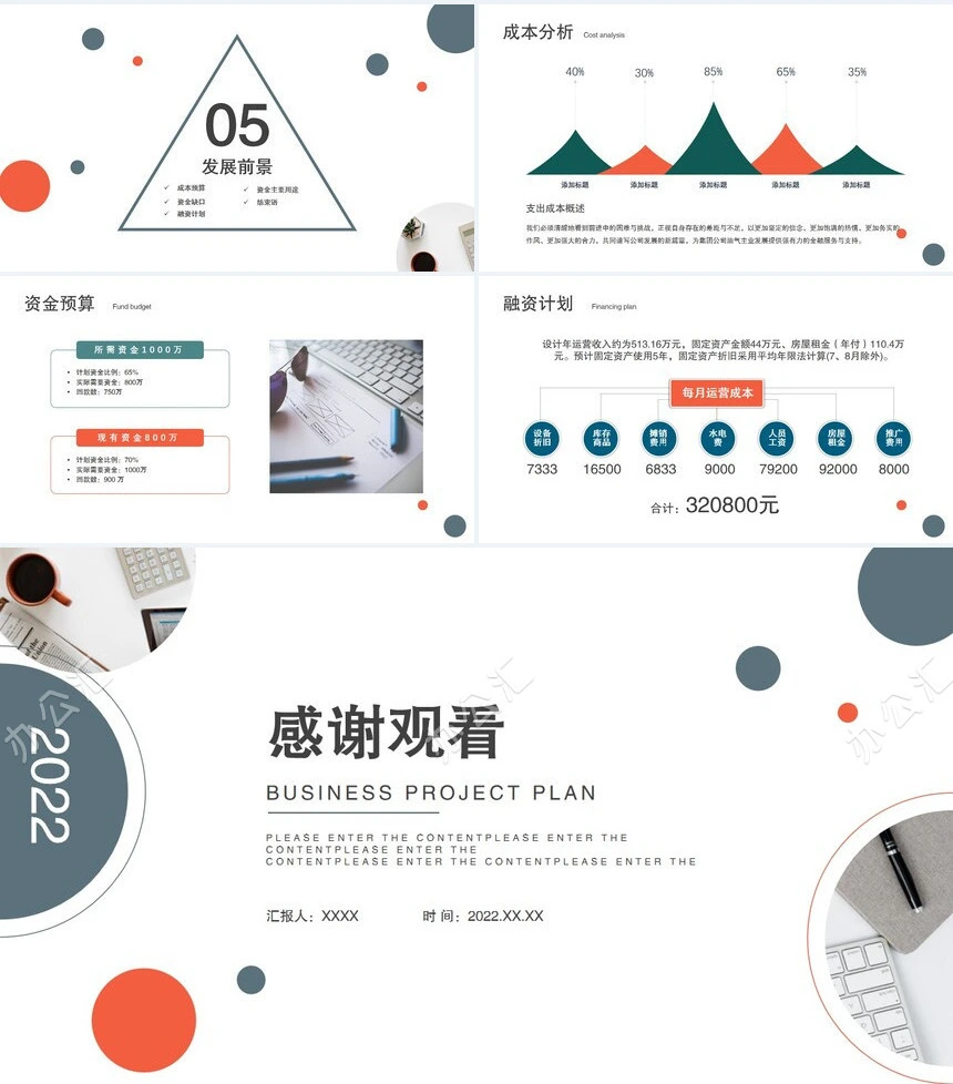 商务风商业融资计划书通用PPT模板