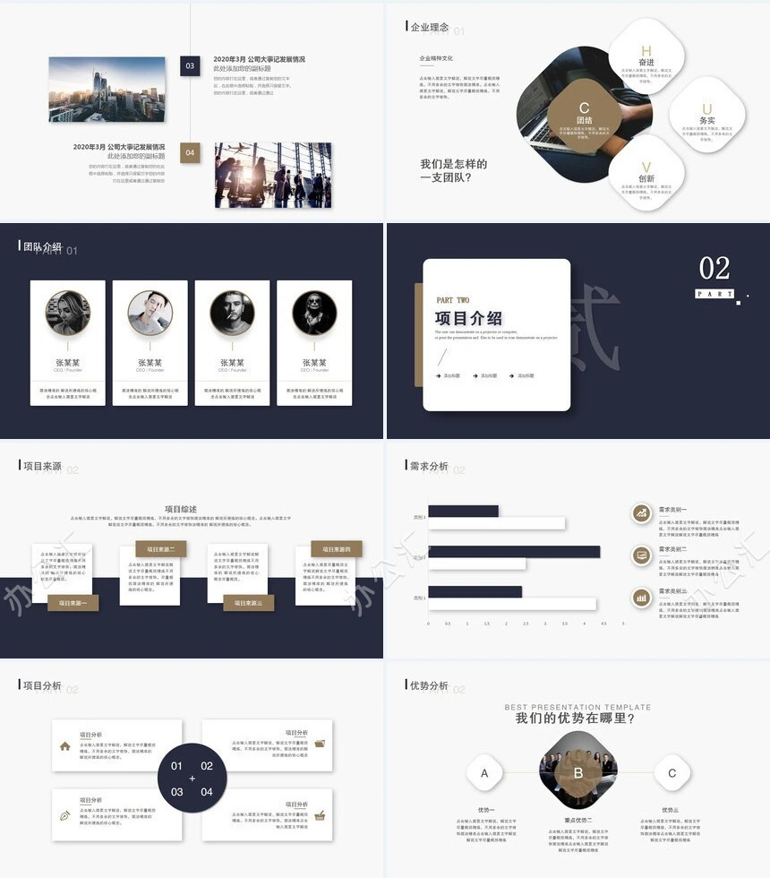 大气稳重商业计划书产品介绍企业介绍ppt模板