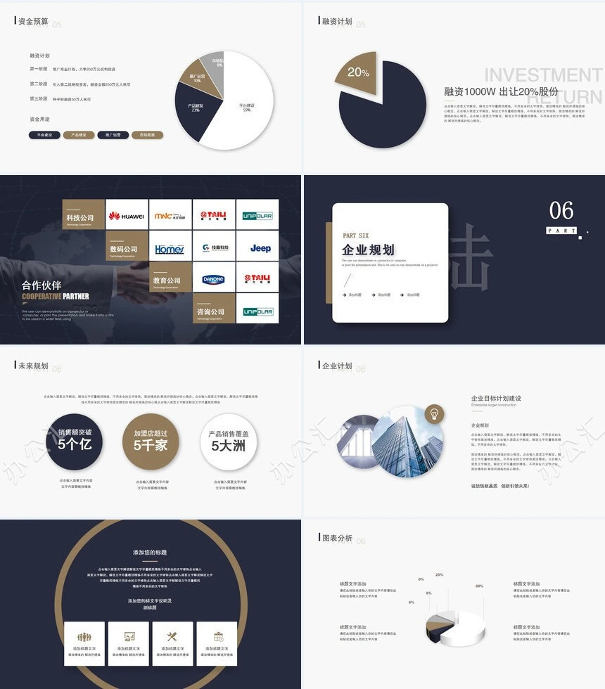 大气稳重商业计划书产品介绍企业介绍ppt模板