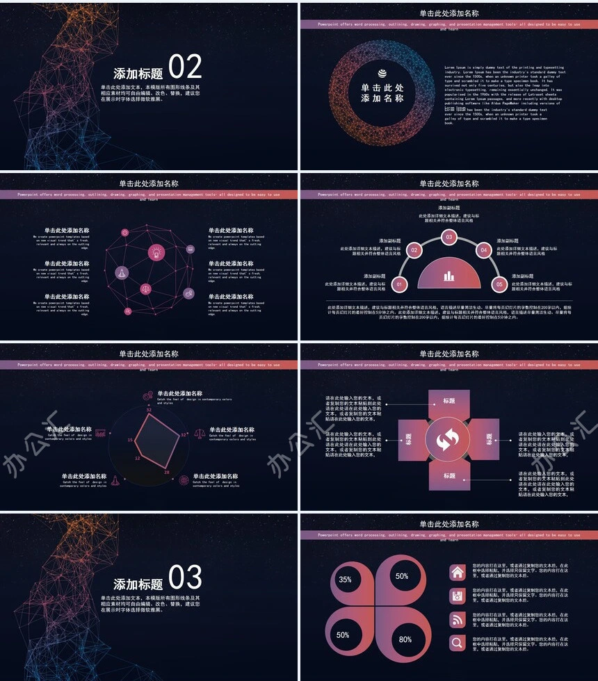 科技感星球商务述职报告PPT模板