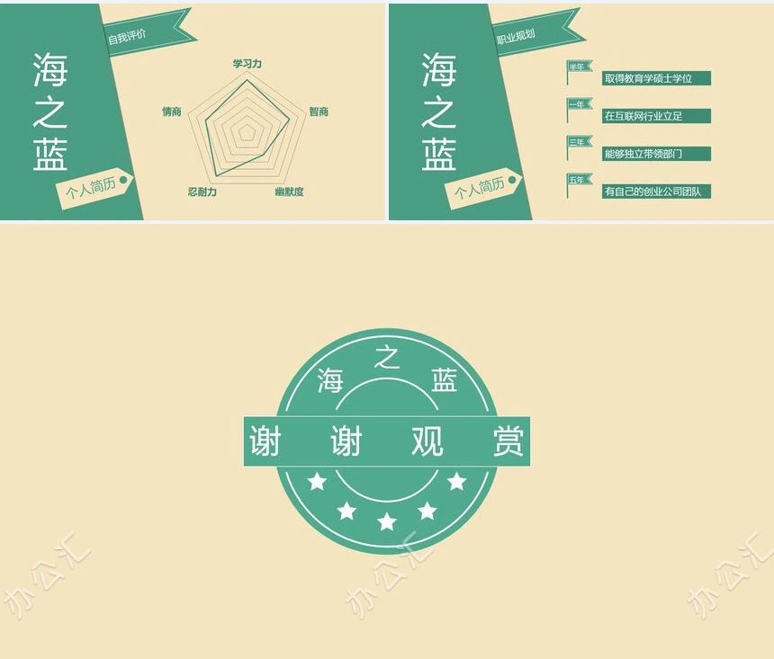 竞聘简历通用PPT模板(12)