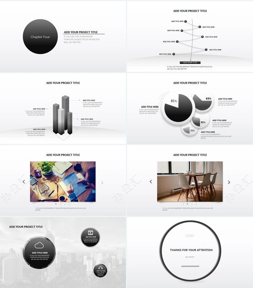 欧美时尚简约风工作汇报公司简介通用PPT模板