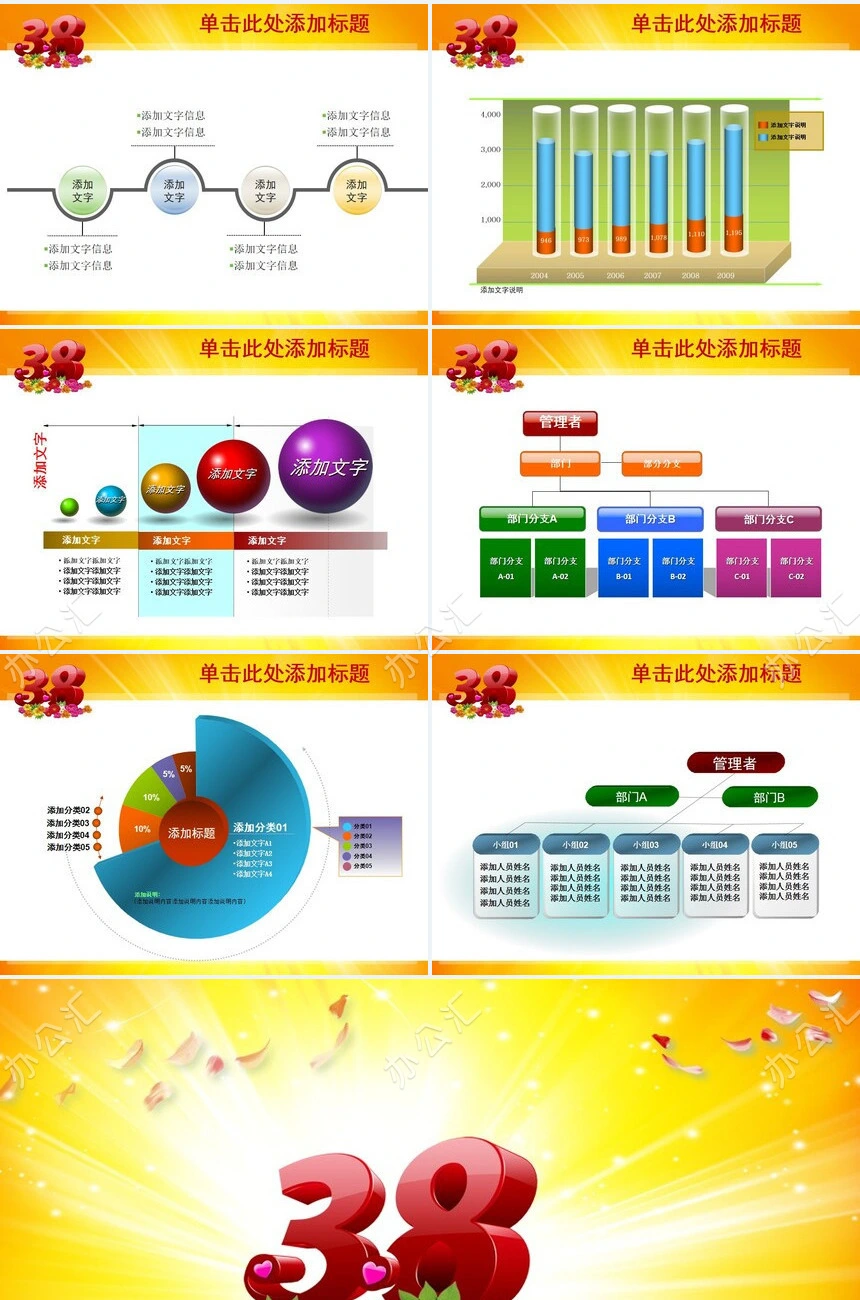 3.8妇女节快乐通用PPT模板(2)