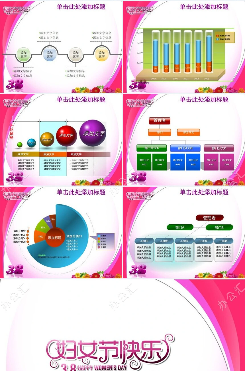 3.8妇女节快乐通用PPT模板