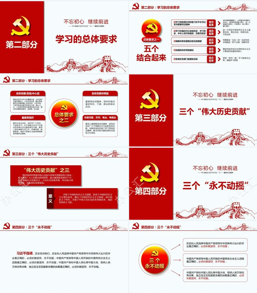 党政工作汇报通用PPT模板