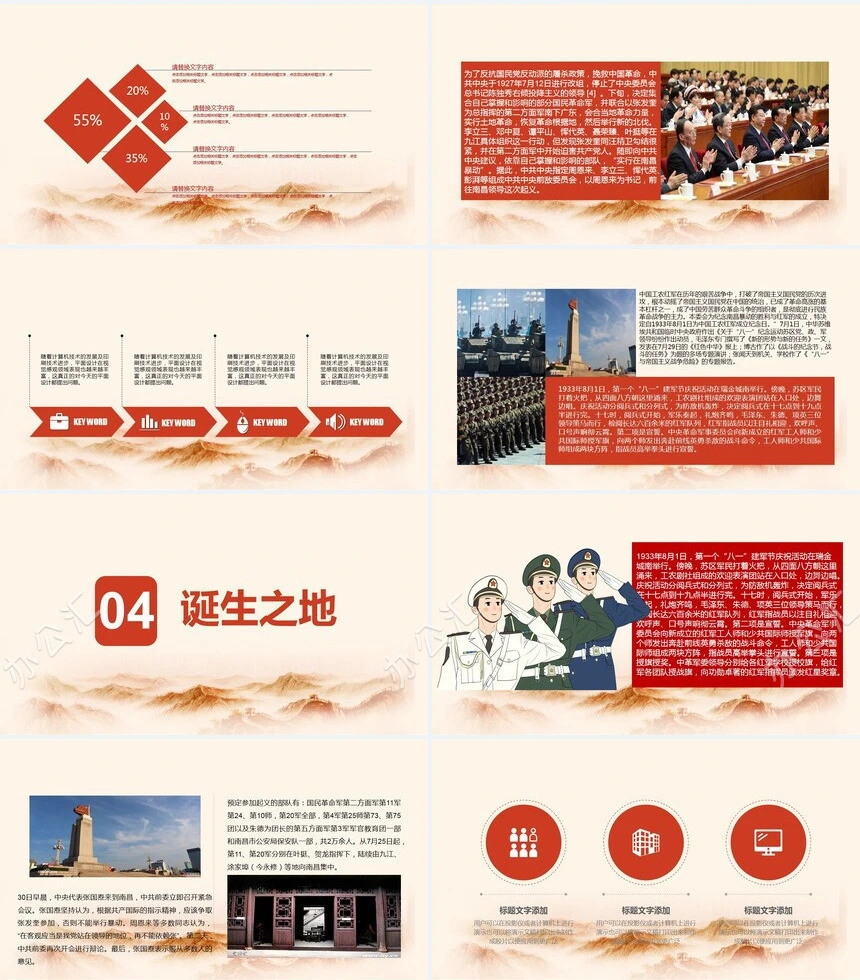 八一建军节教育课件PPT模板