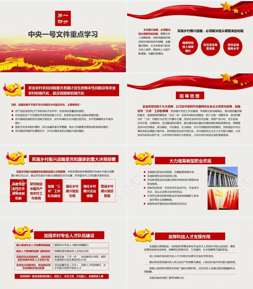 国庆节实施乡村振兴战略通用PPT模板