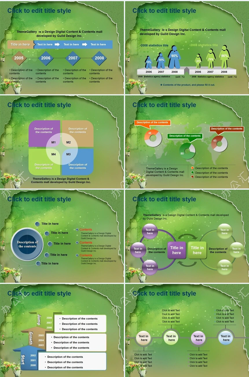 绿色背景通用PPT模板