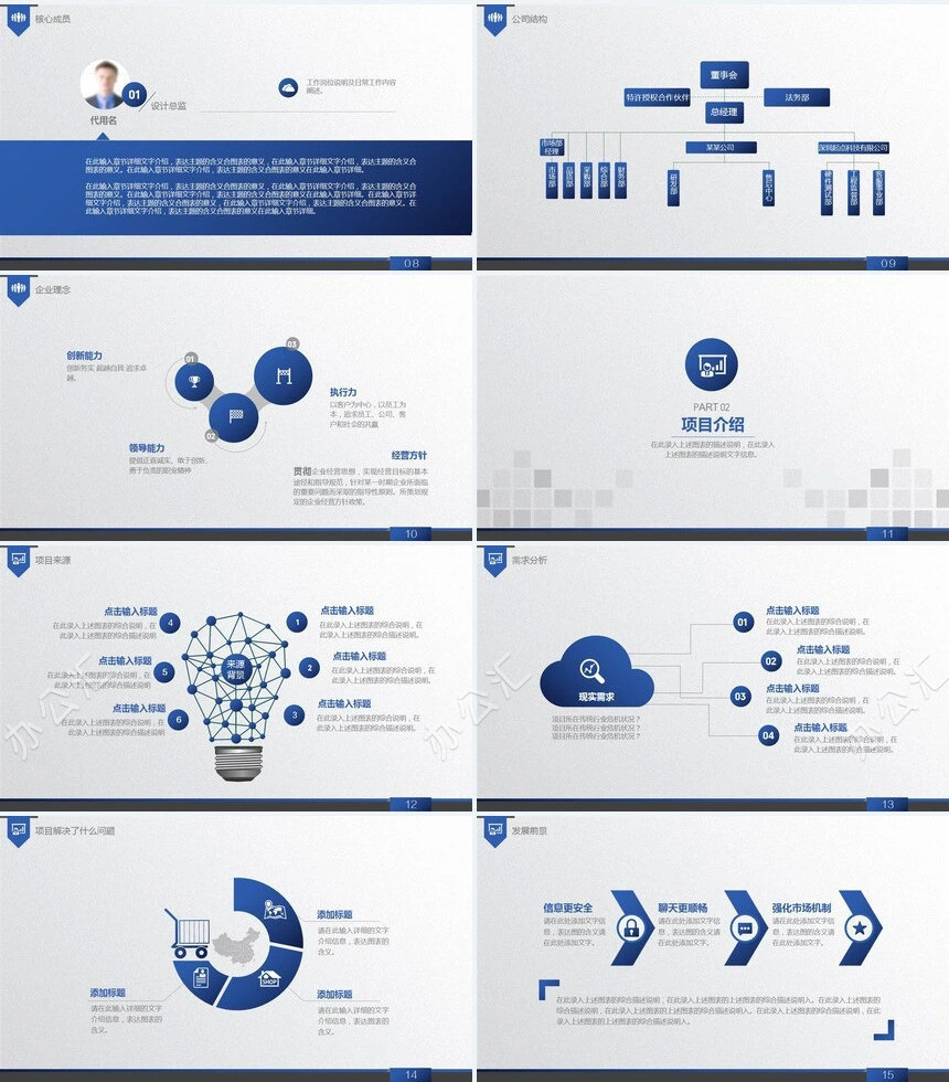 创业商业融资计划书通用PPT模板(3)