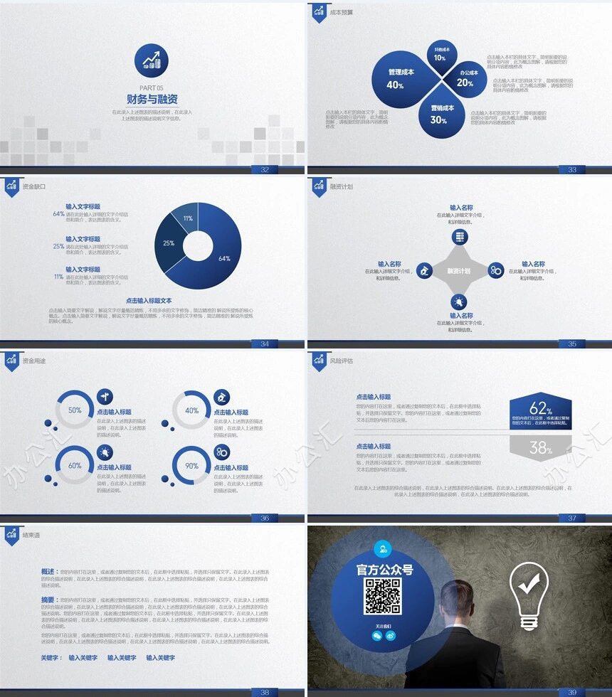 创业商业融资计划书通用PPT模板(3)