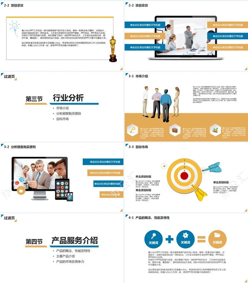 创业商业计划书通用PPT模板