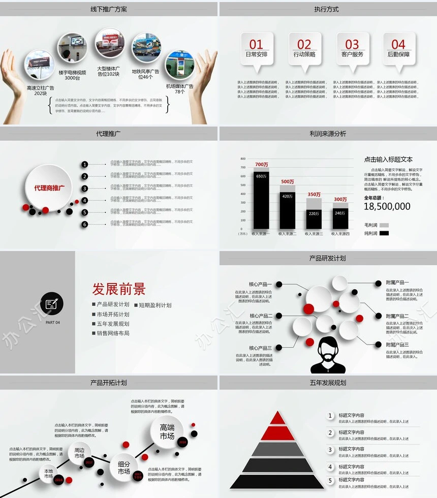 创业项目计划书通用PPT模板框架完整PPT模板适用投资合作公司介绍企业宣传