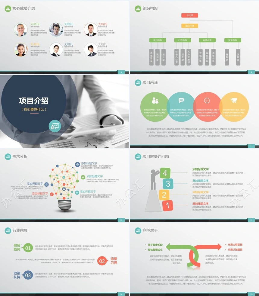 商业融资创业计划书通用PPT模板