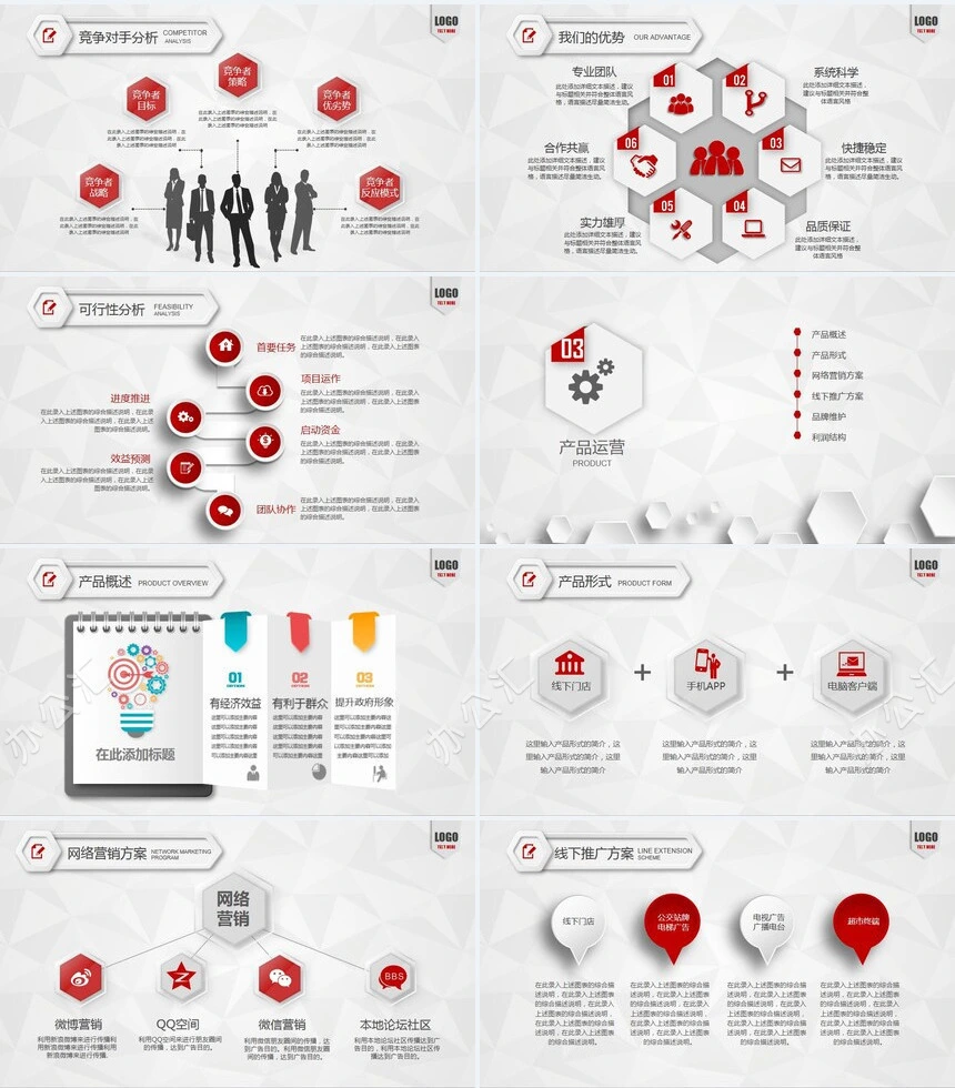 微创业计划书通用PPT模板