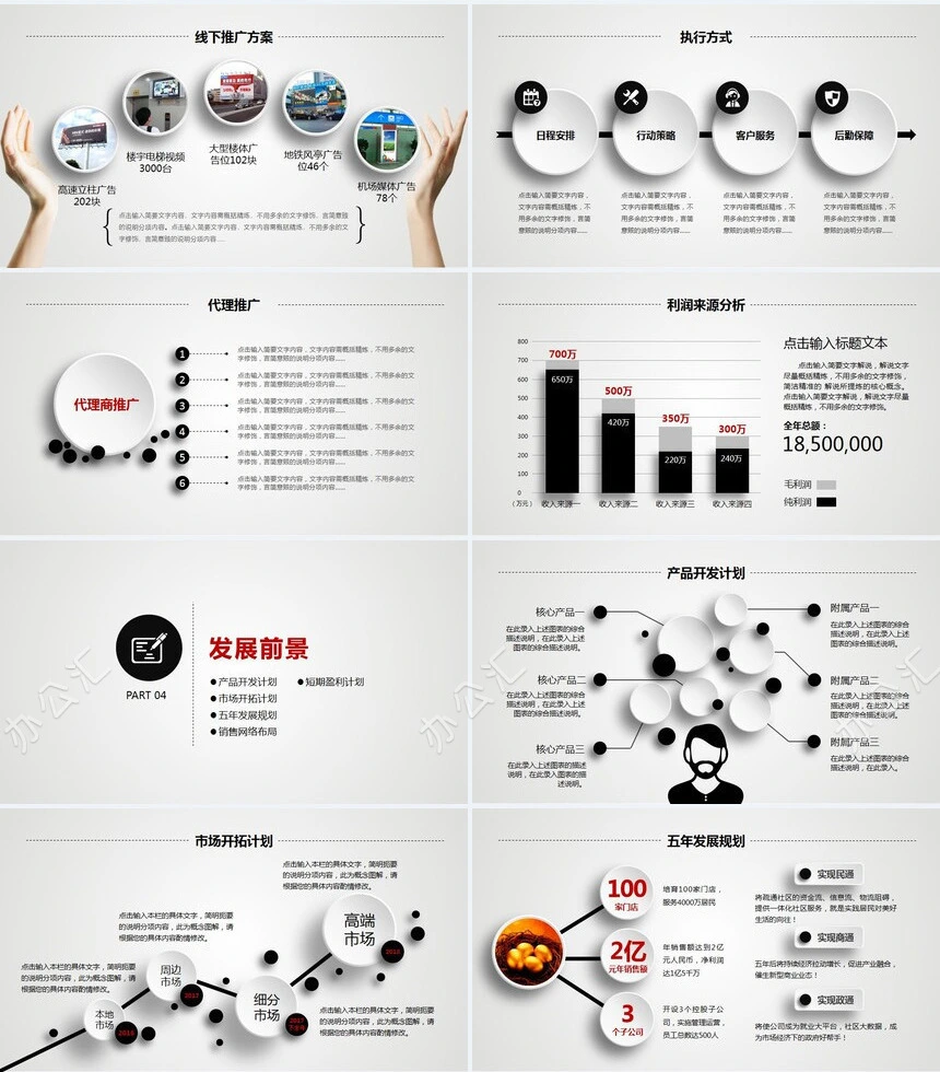 框架完整创业融资计划书通用PPT模板
