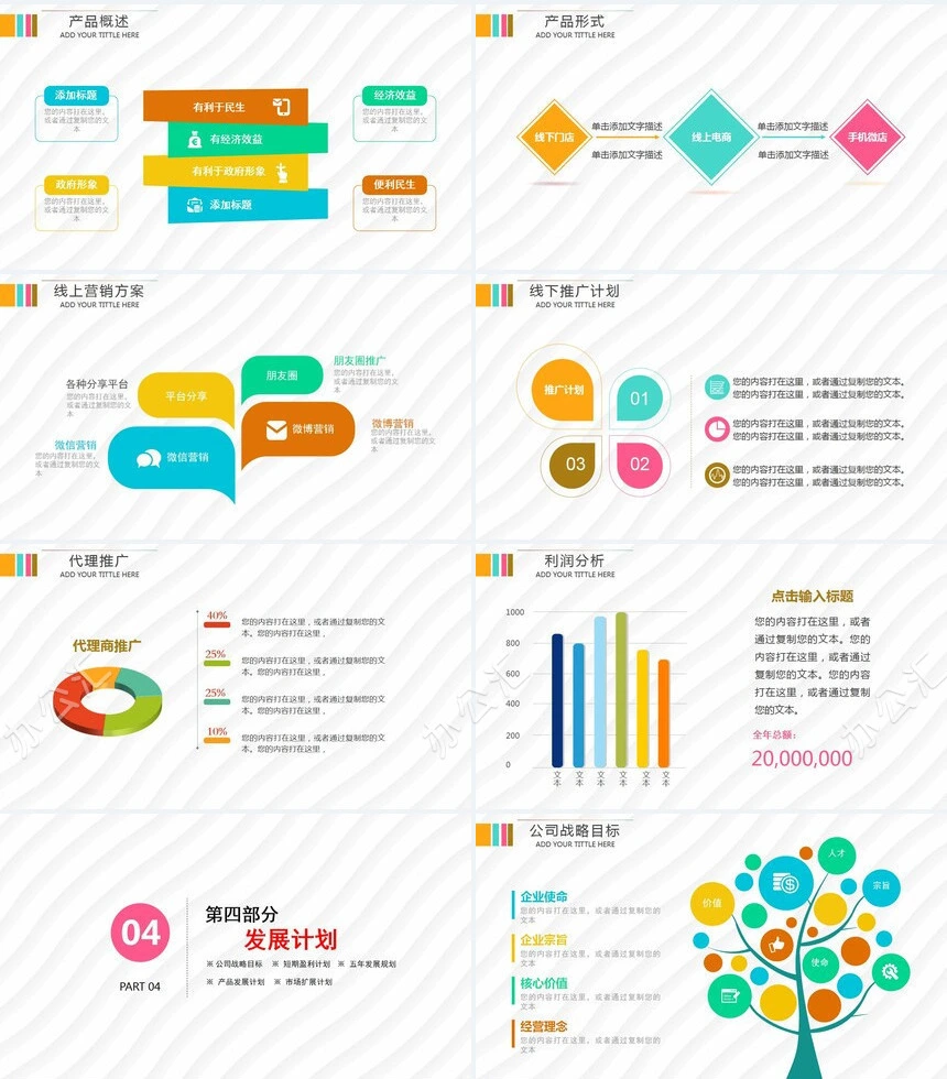 简约创业融资计划书通用PPT模板