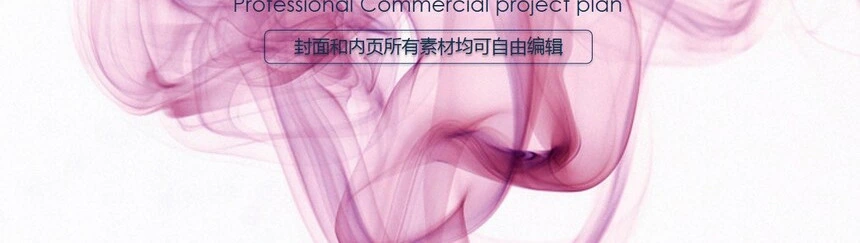 缥缈唯美背景商业项目计划书通用PPT模板