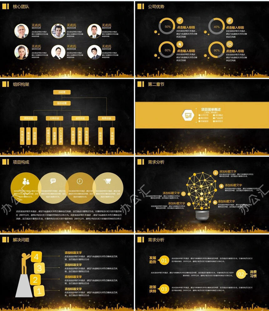 高楼大厦背景图公司宣传产品发布商业融资提案手册通用PPT模板