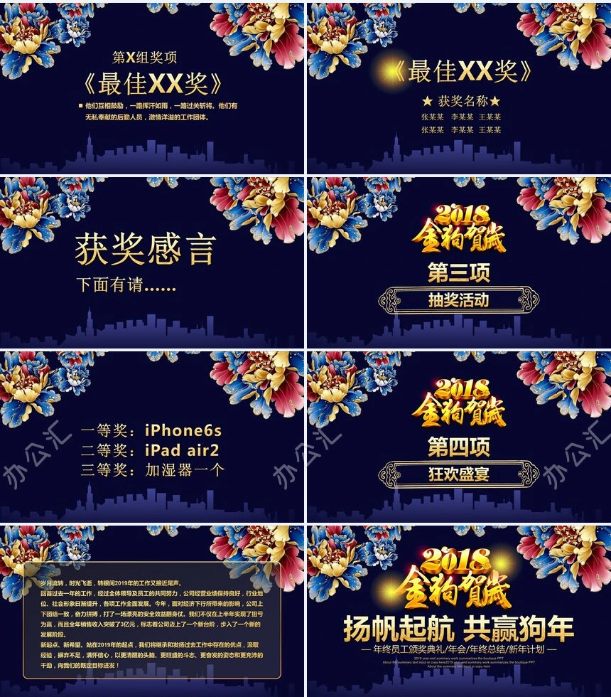 2023年终员工颁奖典礼年会年终总结PPT模板