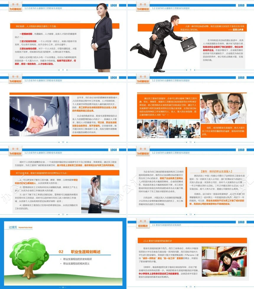 人力资源部内训之职业生涯规划通用PPT模板