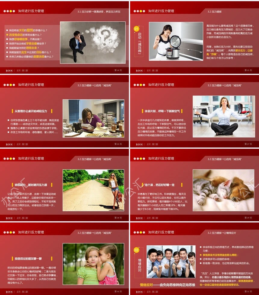 员工在职培训之压力管理通用PPT模板
