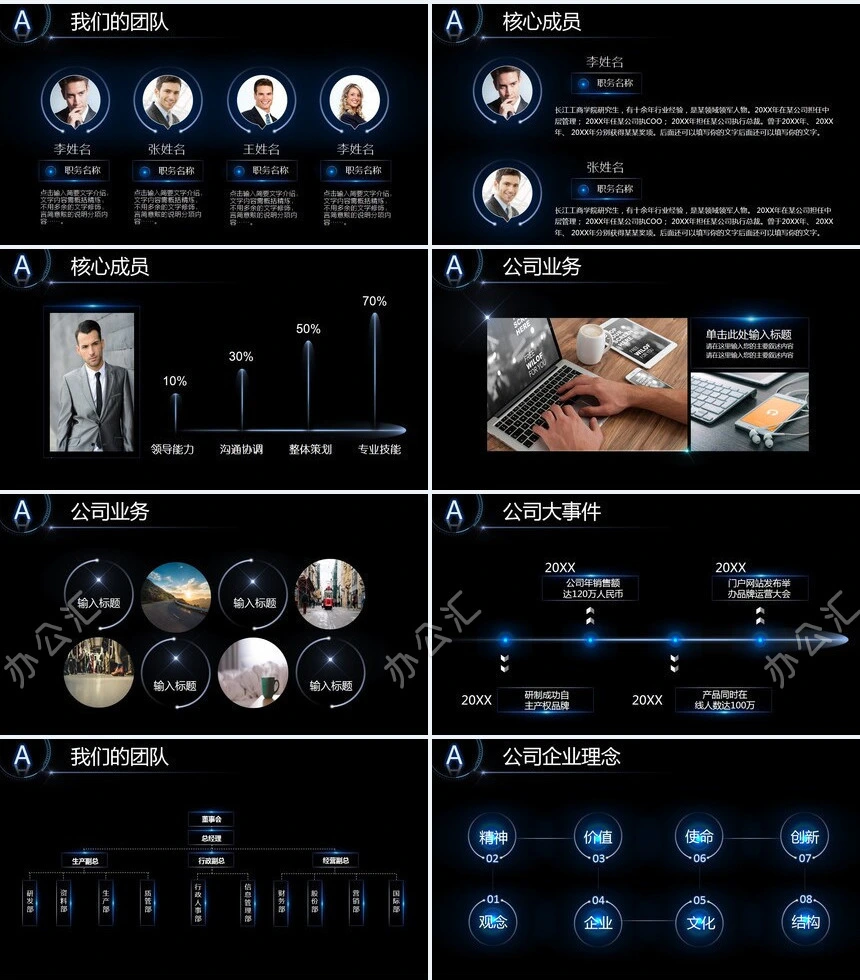 科技感地球星空背景公司简介商业计划书通用PPT模板