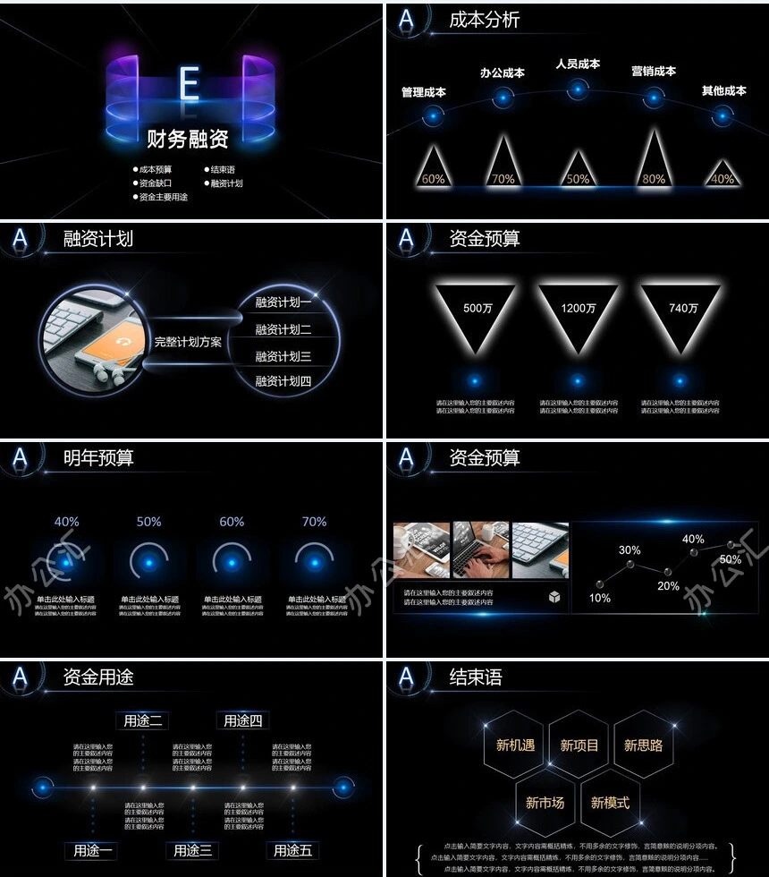 科技感地球星空背景公司简介商业计划书通用PPT模板