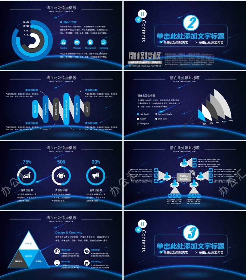蓝色科技感表格通用公司简介项目计划书通用PPT模板