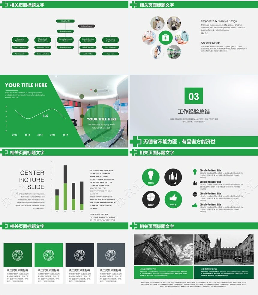 医院年度季度工作报告PPT模板