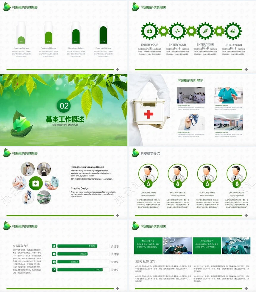绿色医疗生态医疗健康医疗医院系统年度季度工作报告