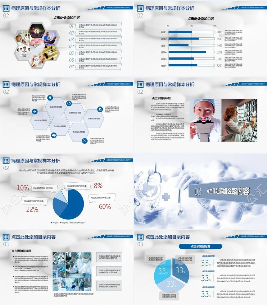 高端医学课题研究病理分析研讨报告医疗PPT模板