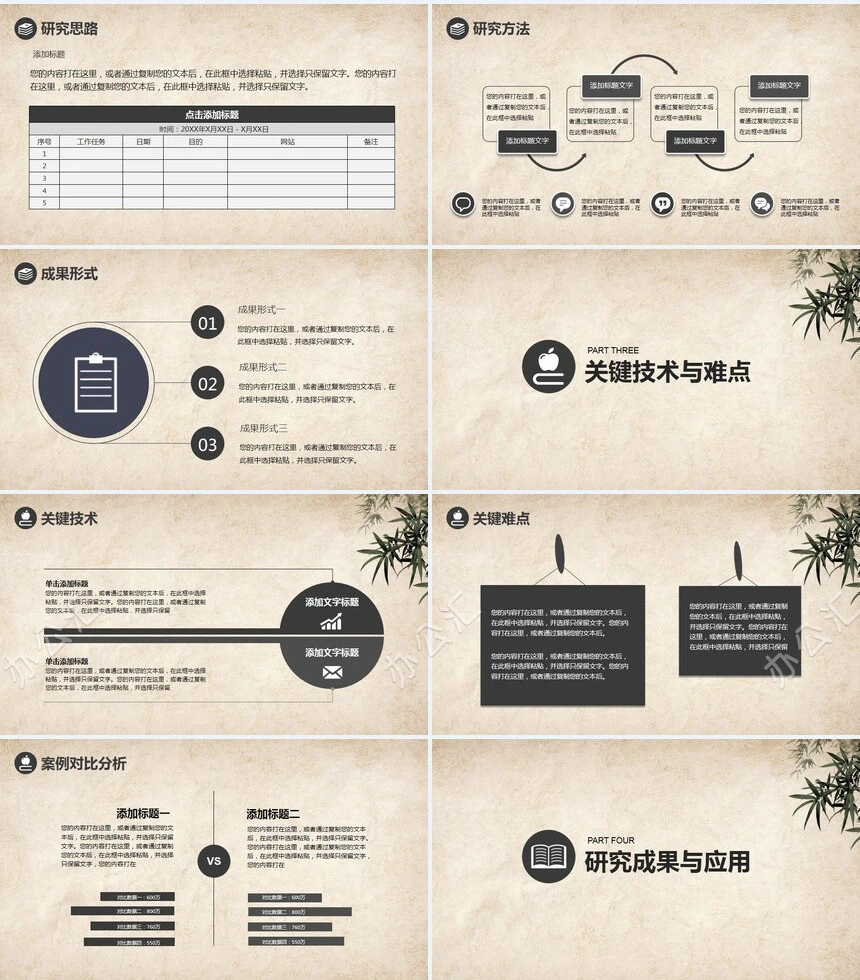 中国风背景论文答辩PPT模板