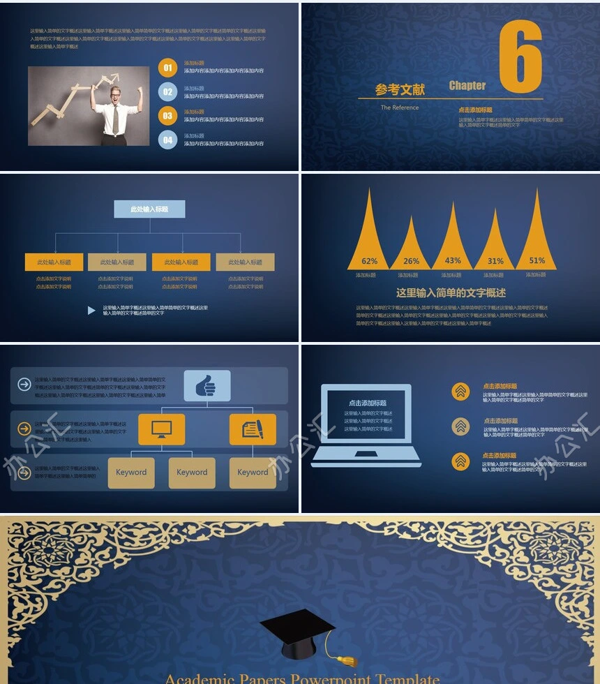 开题报告、论文答辩学术类通用PPT模版