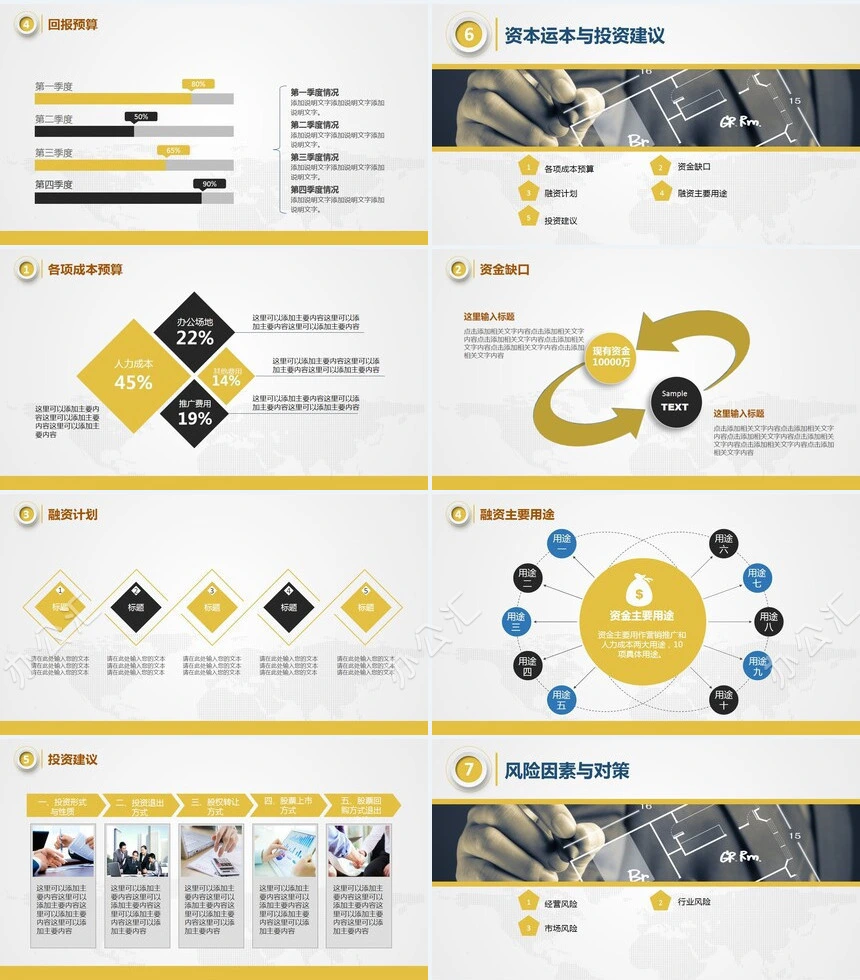 框架完整创业计划书ppt模板创业融资计划书