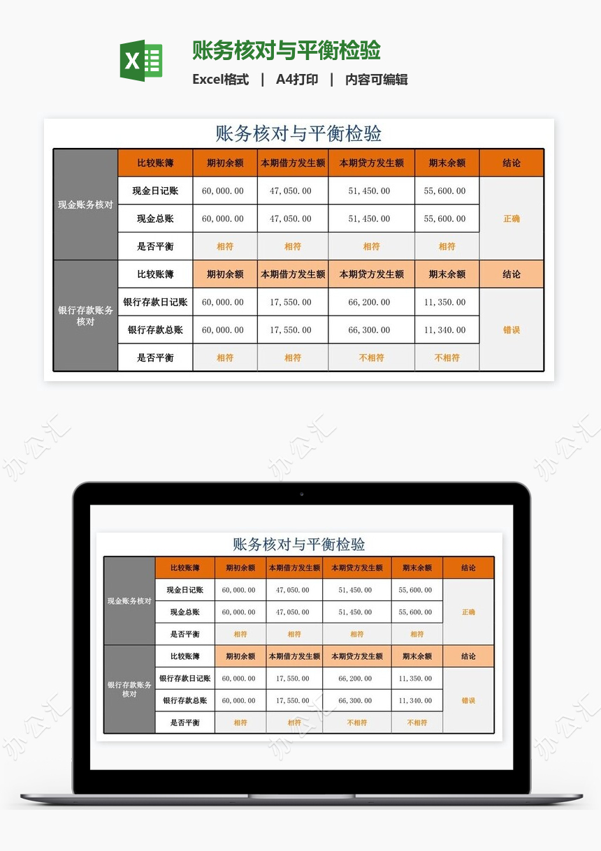 账务核对与平衡检验免费下载_办公汇