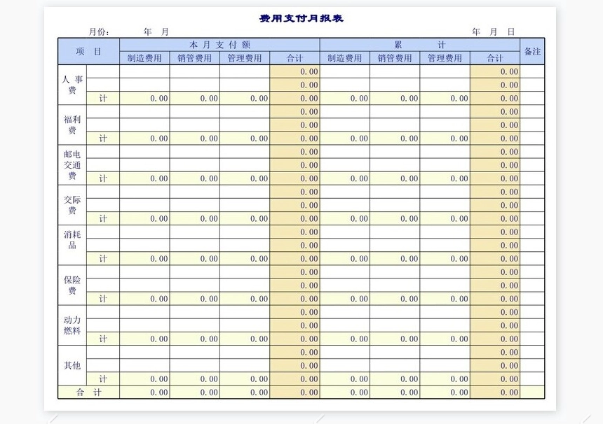 收款、付款管理表格以及日报表、月报表等大全