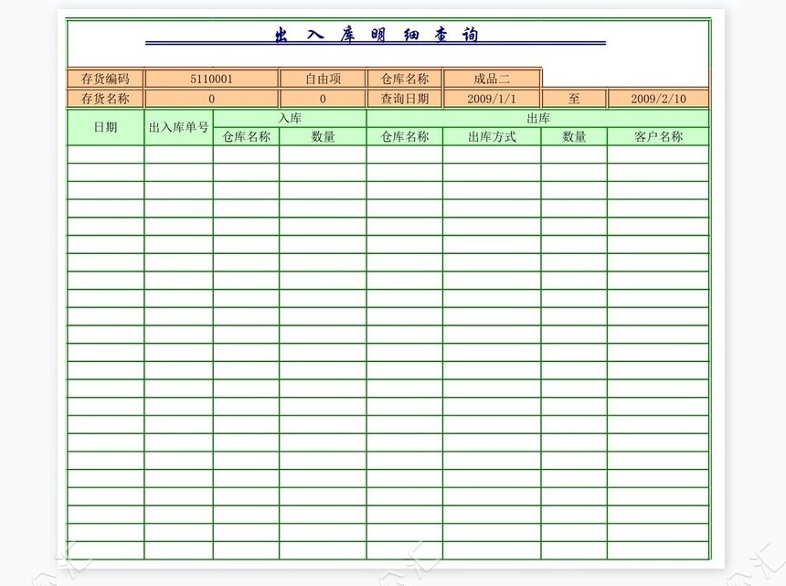 产成品出入库单