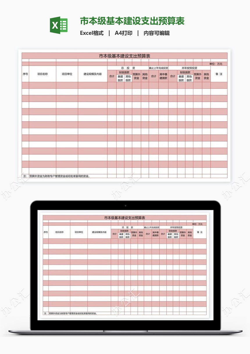 市本级基本建设支出预算表