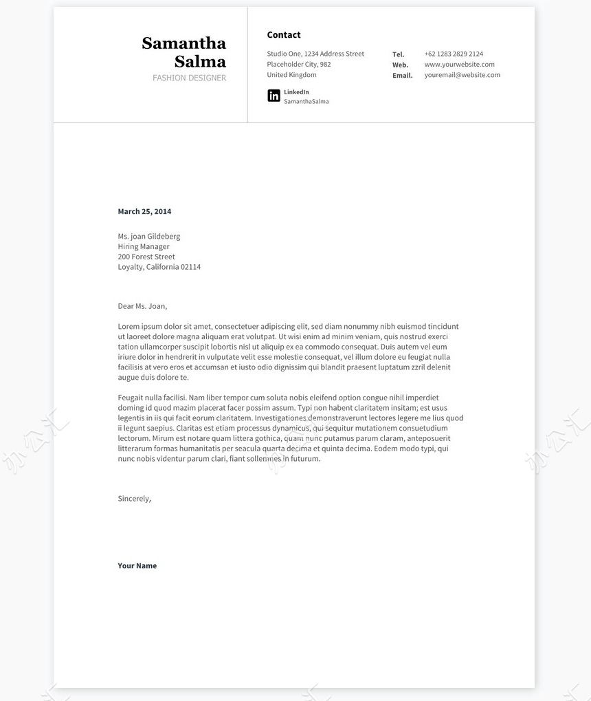 英文个人简历求职简历word模板共2页(5)