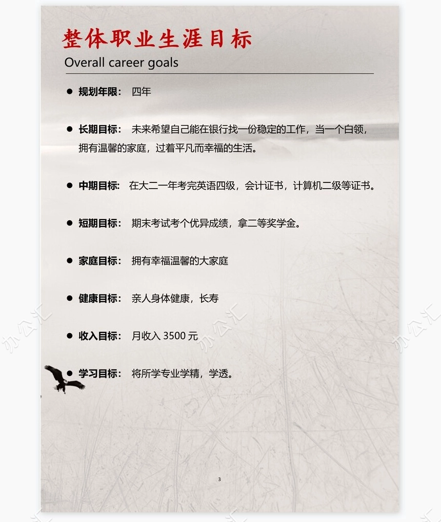 职业规划WORD模板(1)