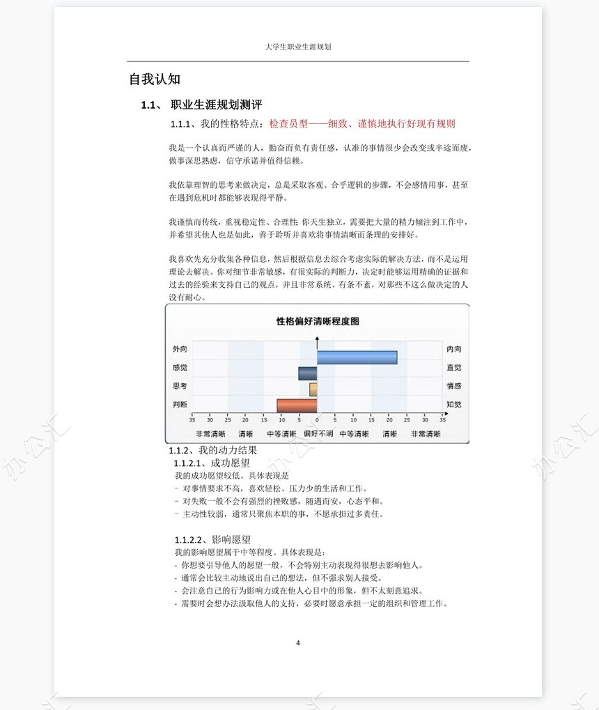 职业规划WORD模板(3)
