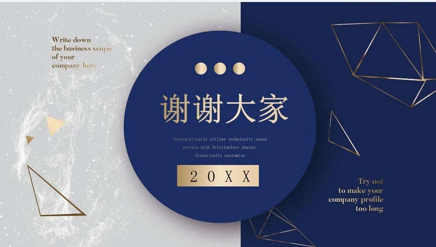 金色渐变创意项目书PPT模板