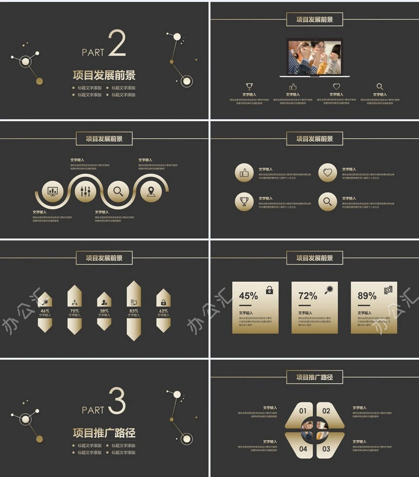 黑金色高端商务风工作汇报PPT模板