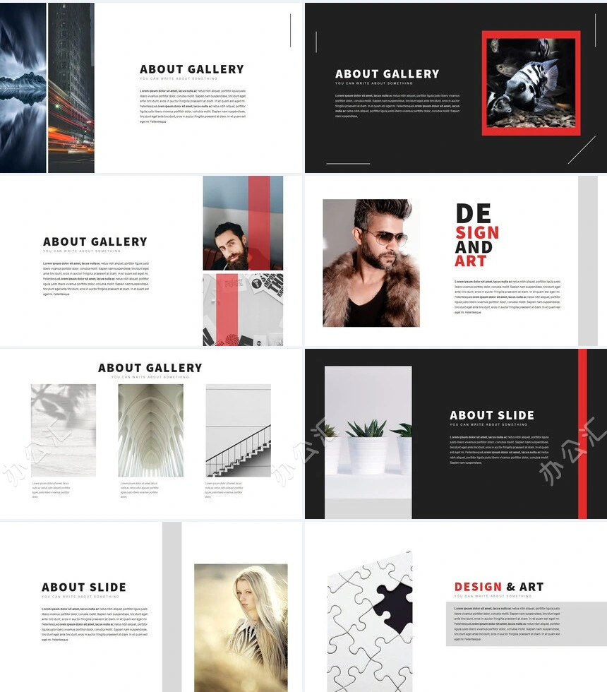 时尚水彩风格通用PPT模板(114)